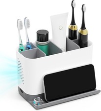 Toothbrush Holders for Bathrooms, Adjustable 6 Slots Electric Toothbrush and