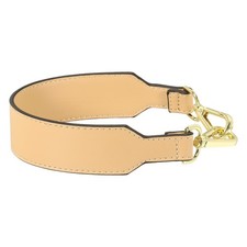 16 Inch Leather Purse Strap, Plain Pattern with Light Gold Buckle, Apricot