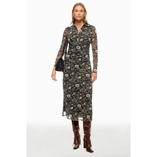 Madewell Chandra Midi Dress Tie Shoulder Smocked Bodice Tiered Skirt Sz S