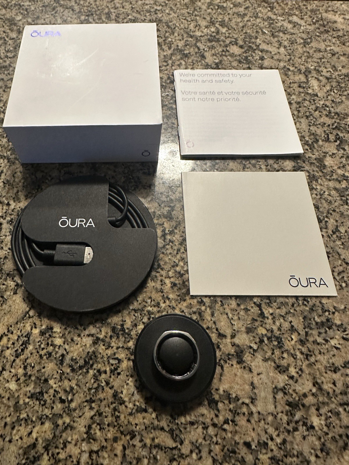 Oura Activity Tracker Ring Black Silver with Char… - image 1