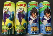 4 Cans Dragon Ball Z Energy Drinks Warrior Power and Power Boost 12 fl oz