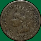 1868 Indian Head Cent Very Good VG Coin, Corrosion #28793