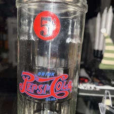 Vintage PEPSI COLA Restaurant Style Straw Dispenser (Stainless Lid)
