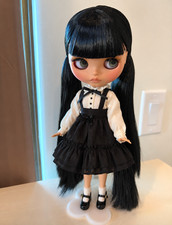 Custom Neo Blythe Doll 1/6 BJD OOAK Tan Skin Black Hair Matte Face Jointed Body