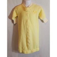 Vintage Carter's Fleece Yellow Baby Sleep Sack With Sleeves Fits Up To 26lbs