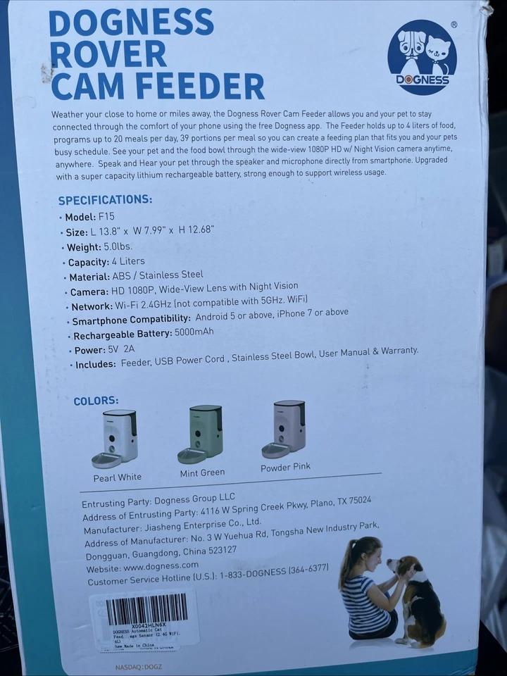 Alimentador de levas Rover DOGNES alimentador de mascotas con visión nocturna y cámara de voz bidireccional Foto 3 de 3