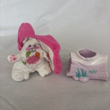 Vintage 1987 Fisher Price Smooshees Critter Cuddlers Heidi Bunny And Log