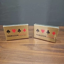 Vintage Hamilton Plastic Coated Playing Cards Solid Blue And Solid Red Sealed