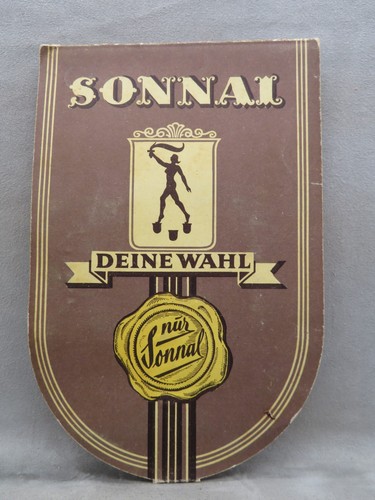 Antique German Sonnal Razor Blade Art Deco Style Advertising Display w/4 Blades