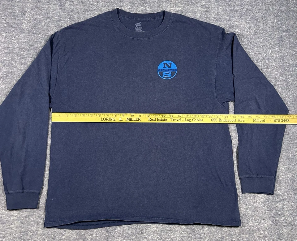 North Sails Long Sleeve 100% Cotton Employee Shirt Navy XL - image 2 of 4