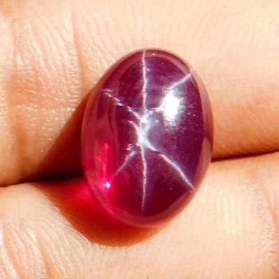 9.50Cts. Natural Red Ruby Star 6 Rays Oval Cabochon Loose Gemstone For Jewelry