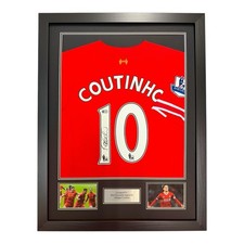 Philippe Coutinho Signed Shirt FRAMED ACG Authentication LIVERPOOL 13 14 Display