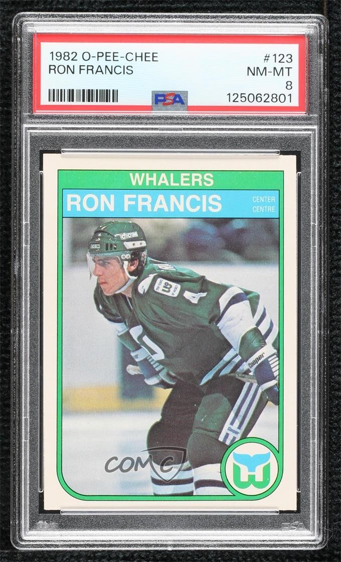 1982-83 O-Pee-Chee Ron Francis #123 PSA 8 Rookie RC HOF 03uh