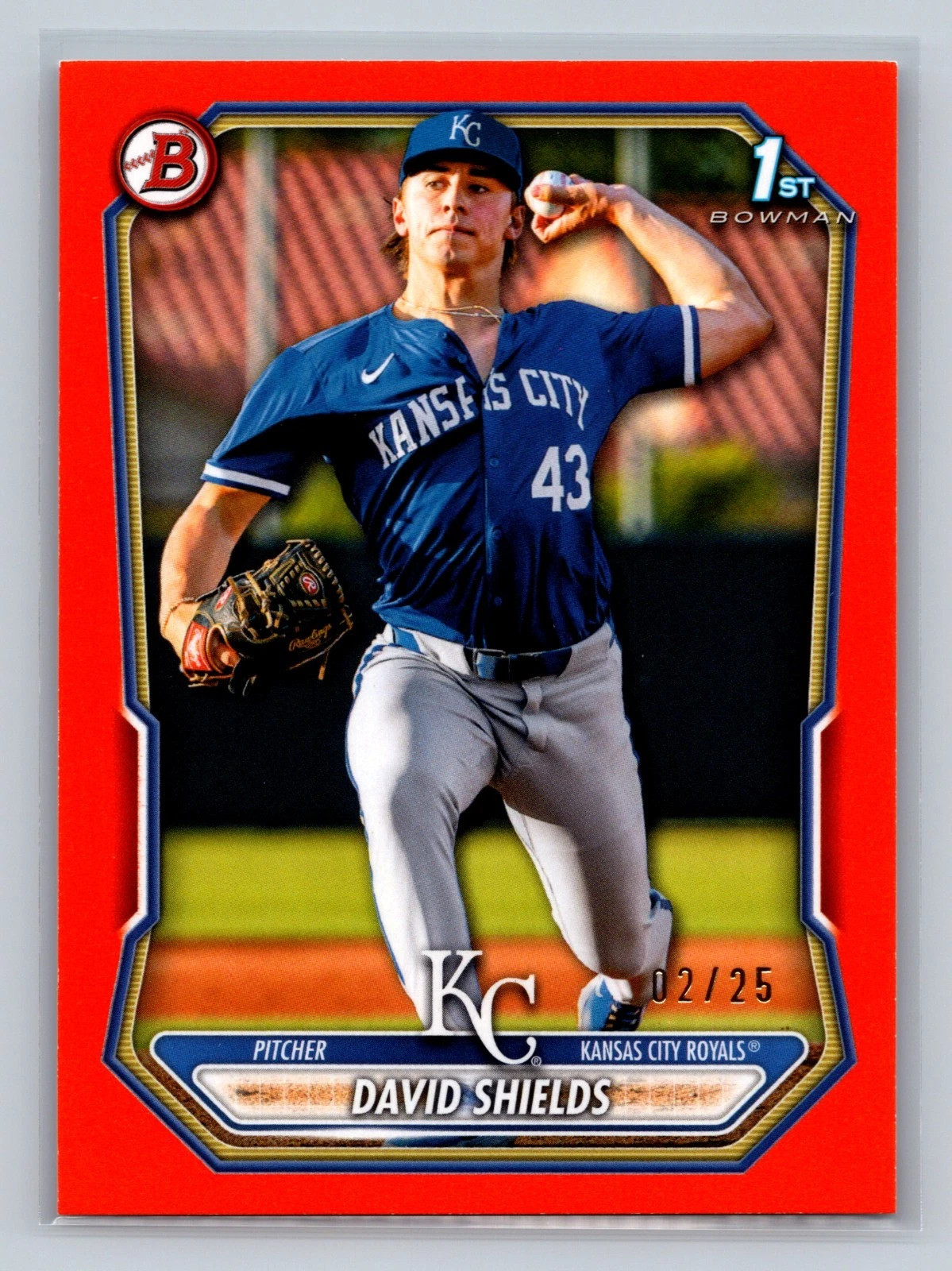 David Shields 2026 Bowman 1st Paper Orange /25 #BP-11 Royals