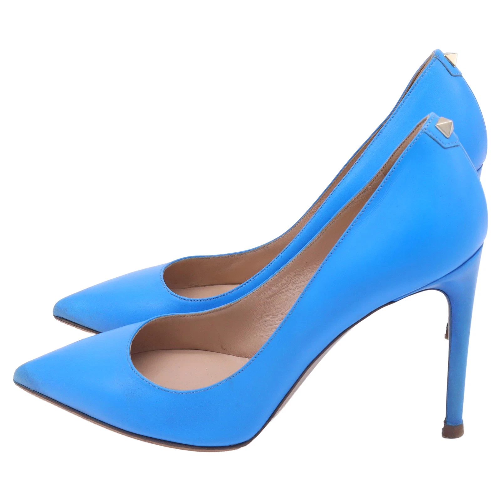 Valentino Garavani Rockstud decolte a punta in pelle donna blu taglia 37 5