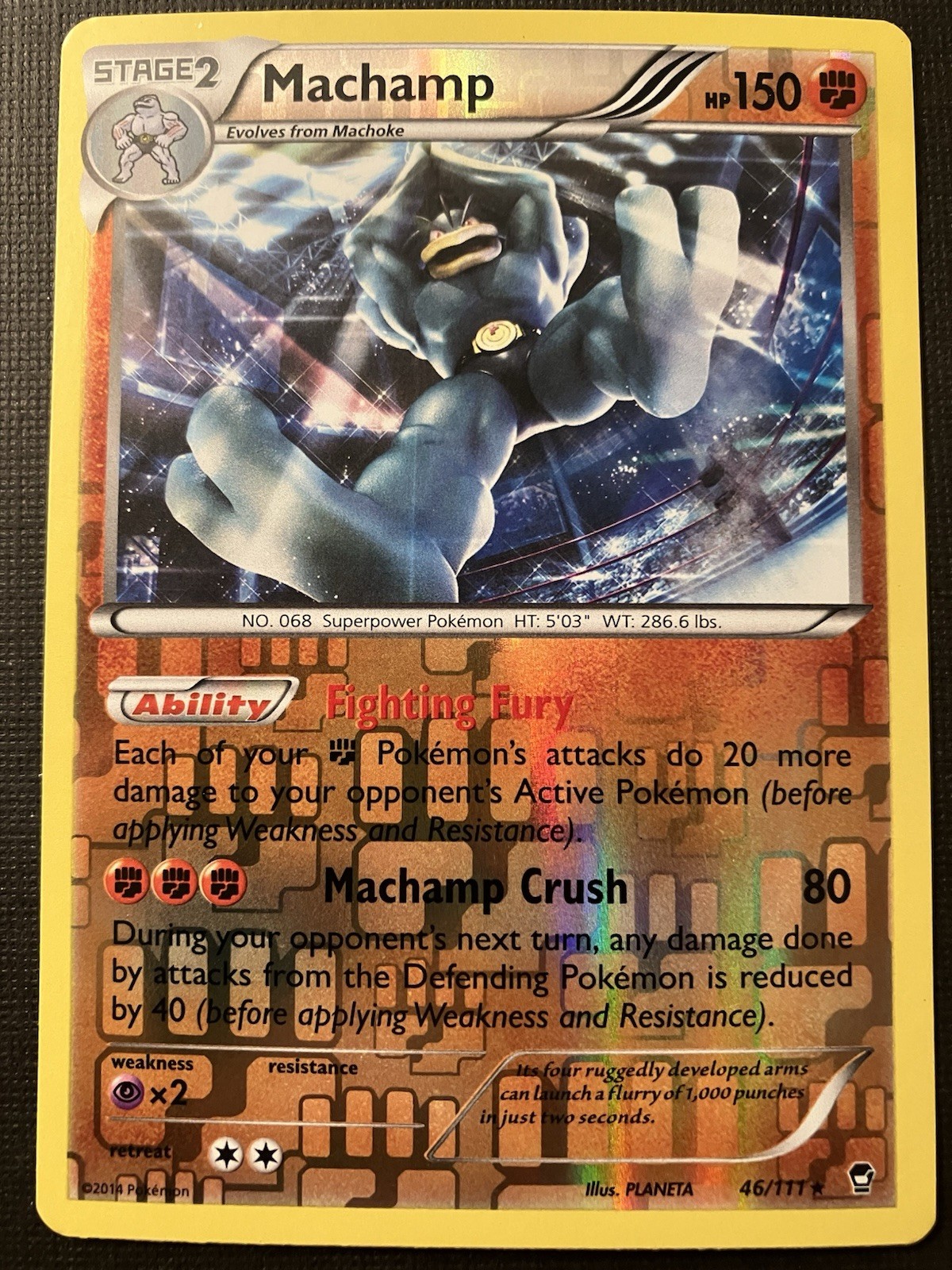 Machamp 46/111 Pokemon XY Furious Fists 2014 Reverse Holo NM