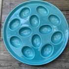 Fiestaware Fiesta Deviled Egg Tray Plate Platter HLC Homer Laughlin Teal Blue