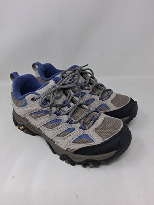 Merrell Moab 2 Vent Hiking Shoes Womens US 9 Gray Blue Trail Vibram No Insoles 