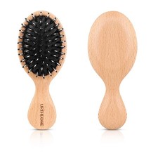 Mini Boar Bristle Hair Brush for Thick, Curly, Thin, Wet or Dry Hair Detangling