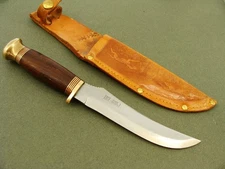 BIG VINTAGE KI MORA SWEDEN FIXED BLADE HUNTING KNIFE & FOX HOUND SHEATH KNIVES