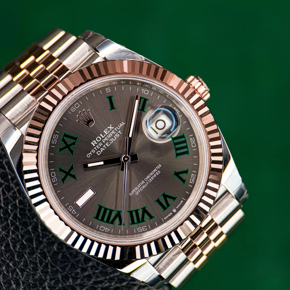 NEW 2025 Rolex Datejust 41 Wimbledon Rose Gold Steel Jubilee FULL SET 126331 - Image 3 of 4