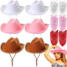 Unittype 12 Pcs Kids Cowboy Hats and Bandanas Set, Many Color, Classic  Bulk...