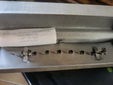 Zales 10K White Gold Diamond Heart Engagement Ring Size 6.75 With Bracelet