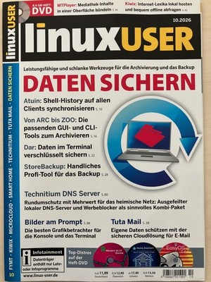 + linuxuser Linux User + DVD - Ausgabe 10/2026 - NEU + DATEN SICHERN