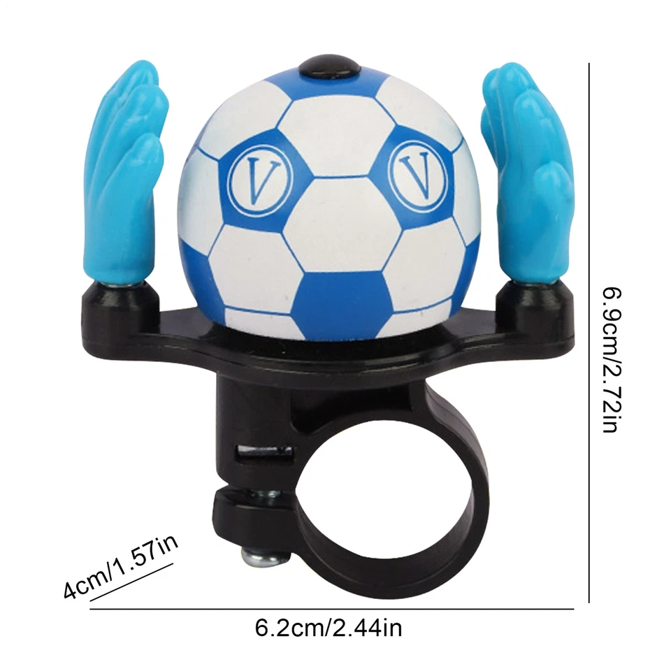 Cuerno de bicicleta para niños aluminio dibujos animados fútbol bicicleta cuerno bicicletas accesorios Foto 2 de 4