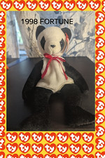 1998 Ty Beanie Baby - FORTUNE the Panda 🐼🍀 A Beanie with Fortune & Flair! 🍀🐼