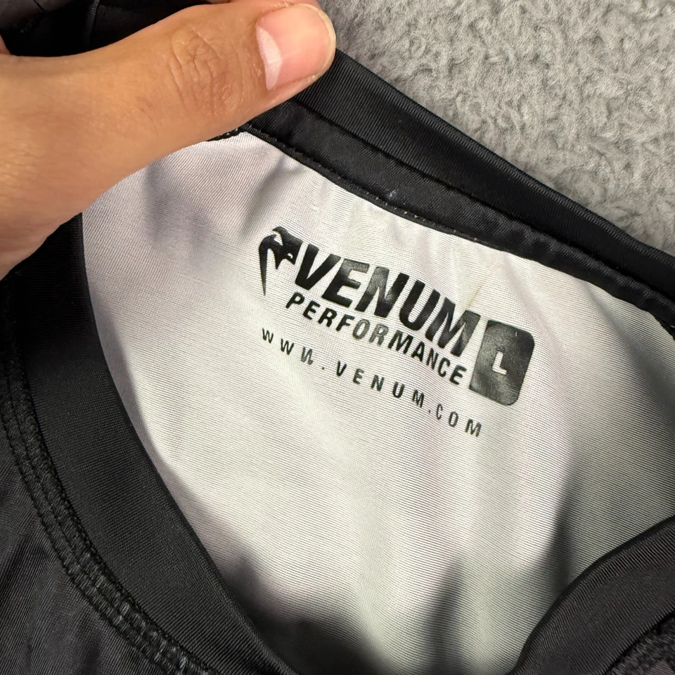 Venum Performance Rashguard 衬衫男式 L 黑色长袖柔术 MMA — 第 3/4 张图片