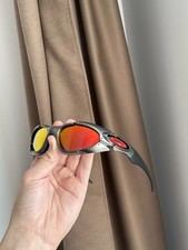 Vintage 90s Oakley Plate Splice Silver Orange...