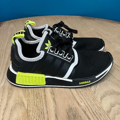 adidas NMD R1 Sneaker Black Solar Yellow White Trainer Gym Shoe Men s Size 5