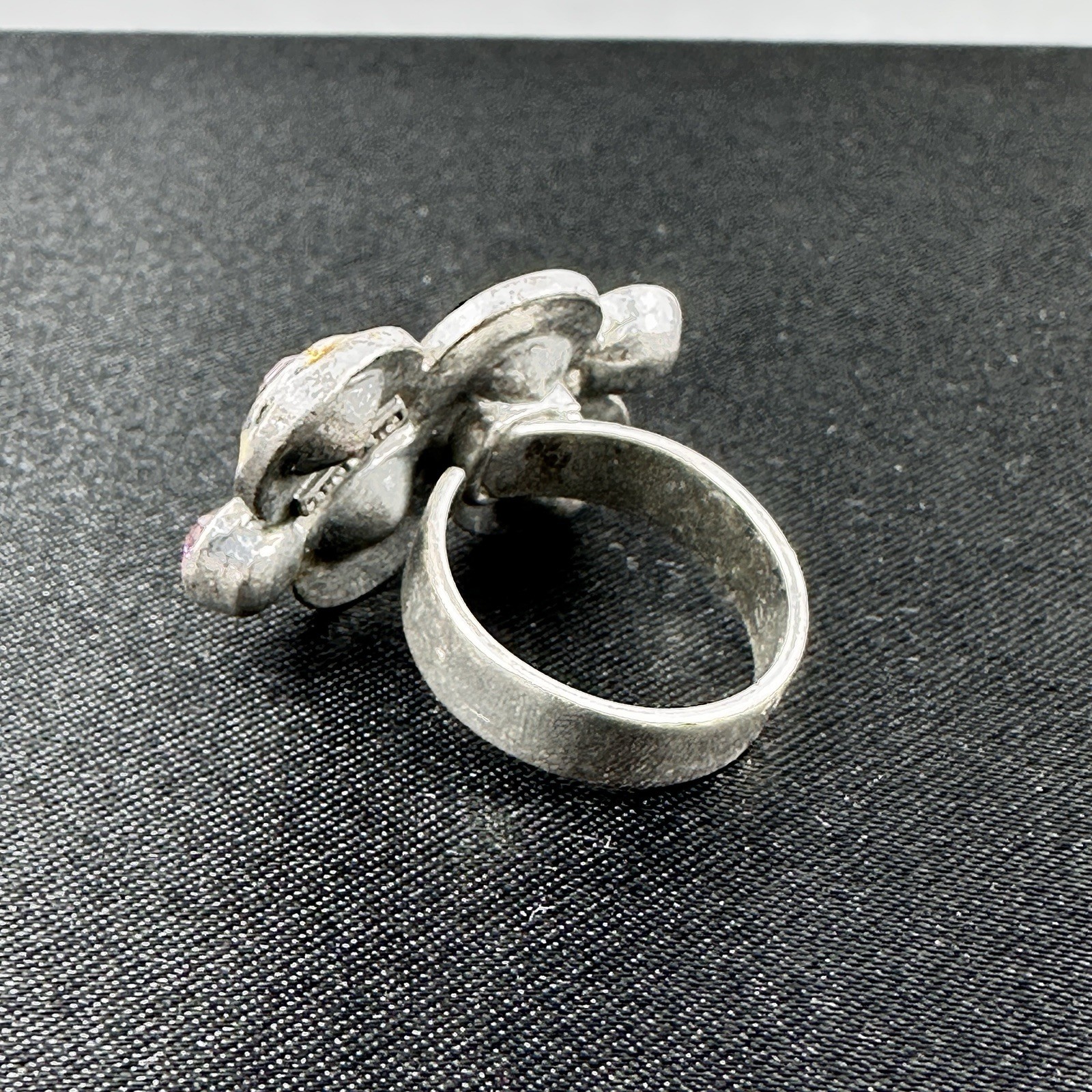 Pilgrim Denmark Statement Ring Silver Tone Purple… - image 6