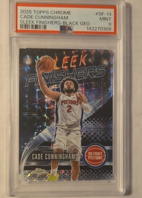 2025-26 Topps Chrome - Cade Cunningham Sleek Finishers Black Geo PSA 9 - 1/10