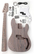 DIY Project Kit, 4 String Precision Bass, Zebra Wood Body and Neck Set