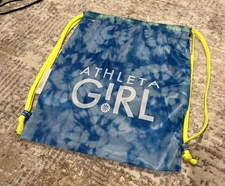 Athleta Girl Blue Tie Dye Sac Drawcord Backpack Sport Bag Cinch Sack