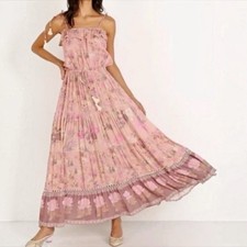 Spell And The Gypsy Wild Bloom Size S Strappy Midi Dress Blush Desert Rose