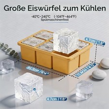 Eisw&uuml;rfelform 2-Zoll Silikon Lebensmittelecht mit Abnehmbarem Deckel 3 St&uuml;ck