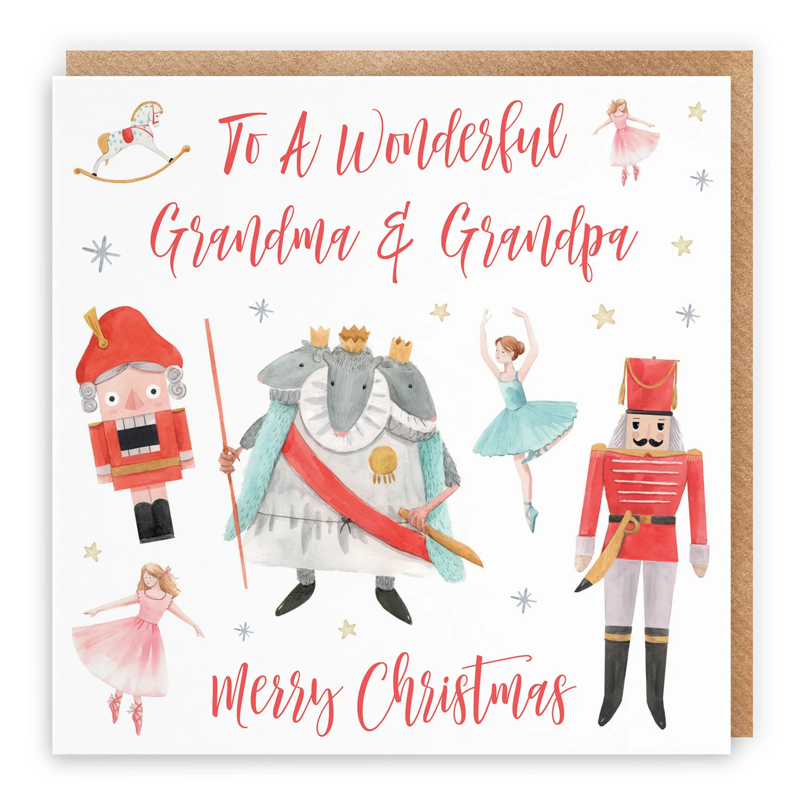 Grandma And Grandpa Christmas Card Nutcracker