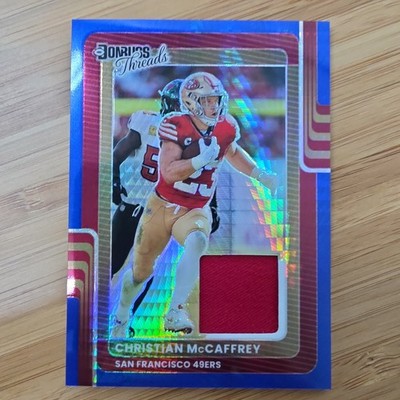 2025 Donruss Optic Christian McCaffrey Blue Hyper Threads Patch #DTBH-CMY 49ers