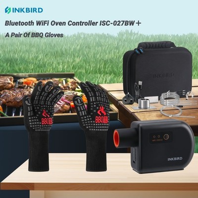 INKBIRD Grillgebläse ISC-027BW WiFi Bluetooth BBQ Smoker Controller + Ofen Glove