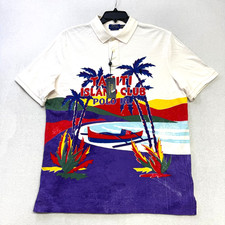 Polo Ralph Lauren Hombres Algodón Isla de Tahití Polo Blanco XL $168 Tropical Nuevo con Etiquetas