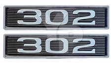 302 Chrome Plated Hood Scoop Emblem - For 5.0l 302ci Engines - Pair