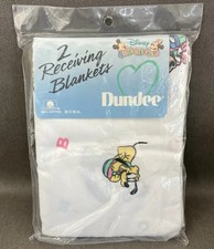 2 New Vintage Dundee Disney Babies Flannel Blankets Baby Mickey Minnie Mouse