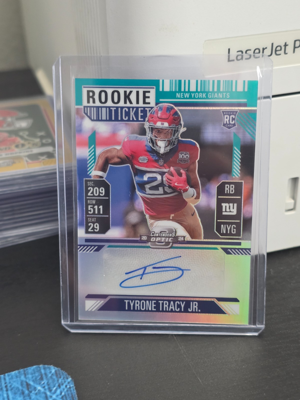2024 Panini Contenders Optic - Rookie Ticket Auto Tyrone Tracy Jr. #166 Teal /99