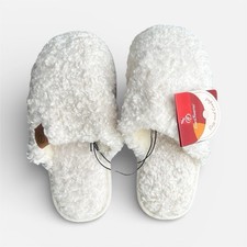 NEW EverFoams Women s Fuzzy Slip-On Slippers Cozy Memory Foam Size 7 8