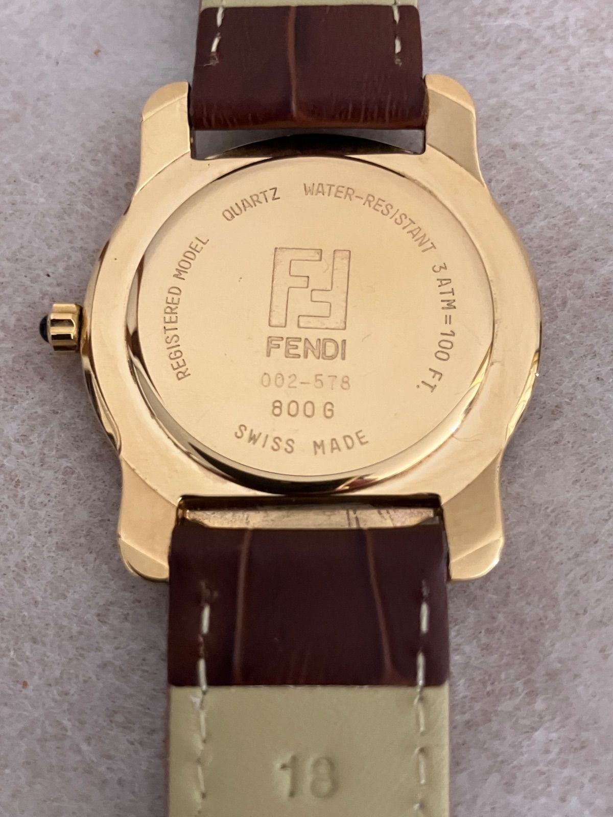 Fendi Gold & Black Quartz Watch 33mm Leather Band New Used From Japan thumbnail 5