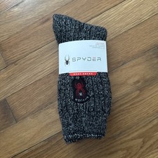 Spyder Heat Heathered Grey Socks With Spyder Logo Patch Men's Size 6-12 D16
