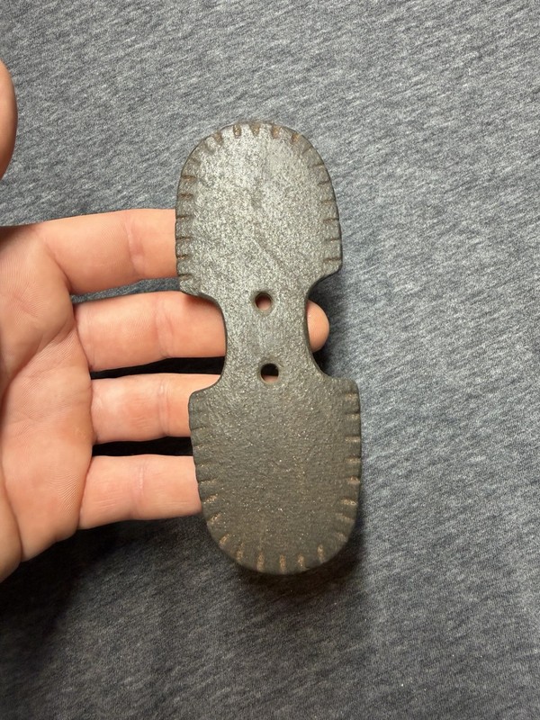 Indian Artifact Drilled Slate Gorget  Native American Artifacts Arrowhead